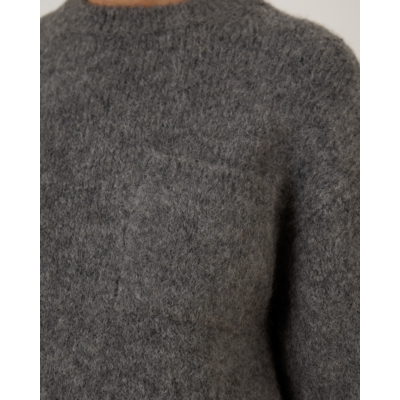 Closed Korte Mouw Trui Antraciet