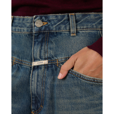 Closed Deni-X Wide leg Jeans Donker Blauw