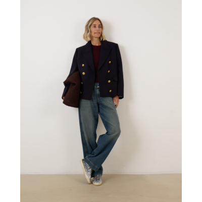 Closed Deni-X Wide leg Jeans Donker Blauw