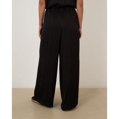 Drykorn Tweezer Wijde Pantalon Satijn Donker Bruin L34