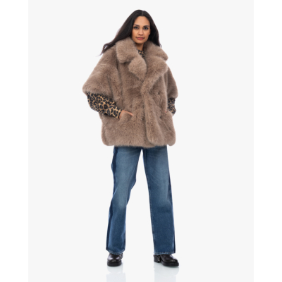 Alter Ego Elin Mantel Faux Fur Taupe