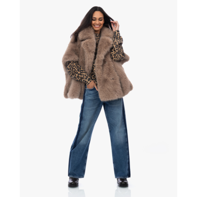 Alter Ego Elin Mantel Faux Fur Taupe
