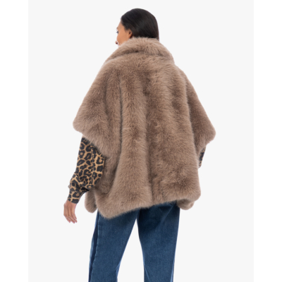 Alter Ego Elin Mantel Faux Fur Taupe