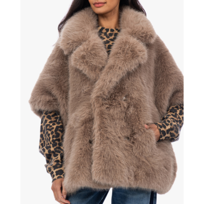 Alter Ego Elin Mantel Faux Fur Taupe