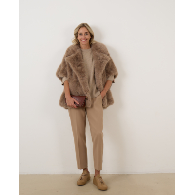 Alter Ego Elin Mantel Faux Fur Taupe