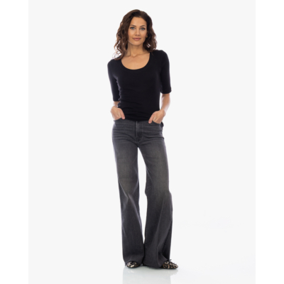 Mother The Hustler Roller Wide Leg Jeans Grijs