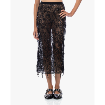 Love Stories Midi Rok Sequine Sheer Zwart