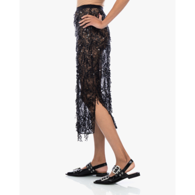 Love Stories Midi Rok Sequine Sheer Zwart