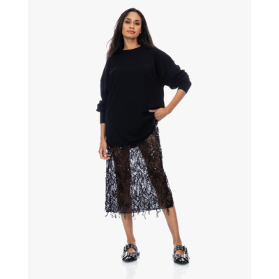 Rijp James Oversized Knit Pullover Black