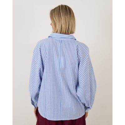 Ame Antwerp Madonna Gestreepte Pullover Blouse Blauw