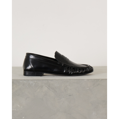 Posa Penny Loafer Wrinkle Polished Black