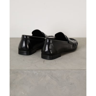 Posa Penny Loafer Wrinkle Polished Black