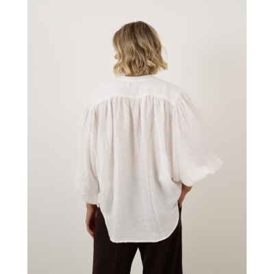 Sea Me Happy Balloon Blouse Wit