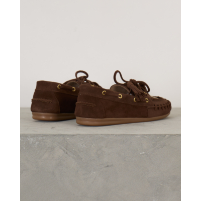 Posa Boat Loafer Fringe Dark Brown