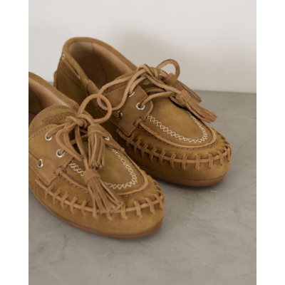 Posa Boat Loafer Fringe Tan