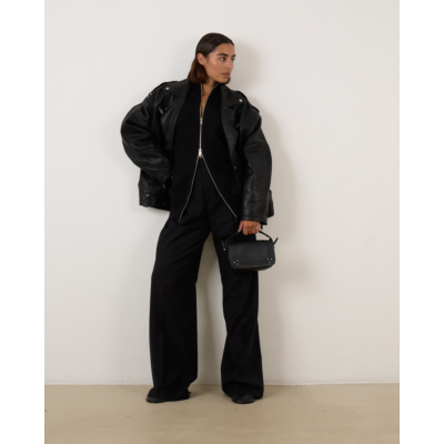 Herman Zip Up Cardigan Black