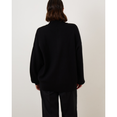 Herman Zip Up Cardigan Black