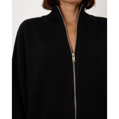 Herman Zip Up Cardigan Black