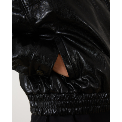 Ame Antwerp Milf Bomber Faux Leer Zwart