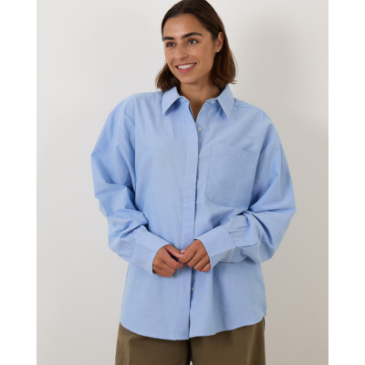 Ame Antwerp Madeline Oxford Blouse Lichtblauw