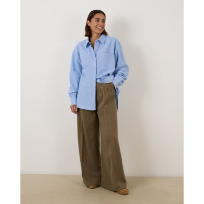 Ame Antwerp Madeline Oxford Blouse Lichtblauw