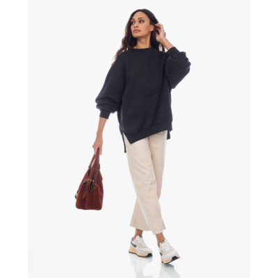 Ame Antwerp Ulla Oversized Crewneck Sweater Zwart