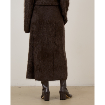 Lisa Yang Rok midi wijd wood brushed