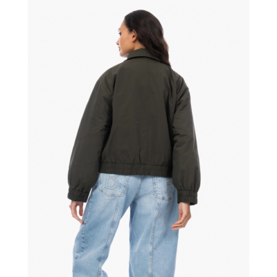 Baum und Pferdgarten Bonte groene bomber jas met luipaard kraag