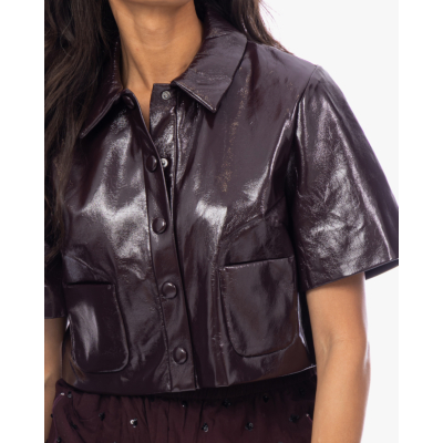 Baum und Pferdgarten Beth Cropped Jack Korte Mouwen Glanzend Bordeaux