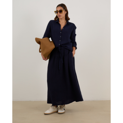 Xírena Irene Flowy Midi Rok Navy