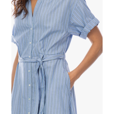 Xírena Liora Maxi Jurk Gestreept Licht Blauw