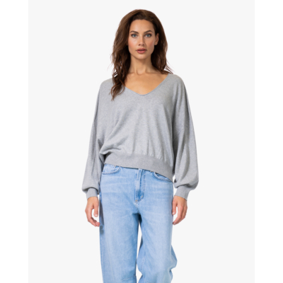 Drykorn Risory Pullover Lange Mouwen en Ronde Hals Grijs