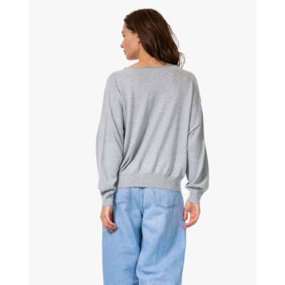 Drykorn Risory Pullover Lange Mouwen en Ronde Hals Grijs