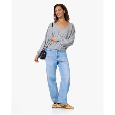 Drykorn Risory Pullover Lange Mouwen en Ronde Hals Grijs