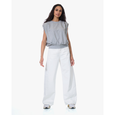 Drykorn Calluna Gedrappeerd Mouwloos Sweatshirt Grijs