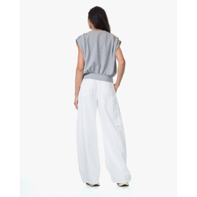 Drykorn Calluna Gedrappeerd Mouwloos Sweatshirt Grijs