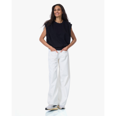 Drykorn Calluna Gedrappeerd Mouwloos Sweatshirt Zwart