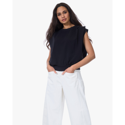 Drykorn Calluna Gedrappeerd Mouwloos Sweatshirt Zwart