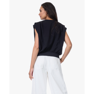 Drykorn Calluna Gedrappeerd Mouwloos Sweatshirt Zwart
