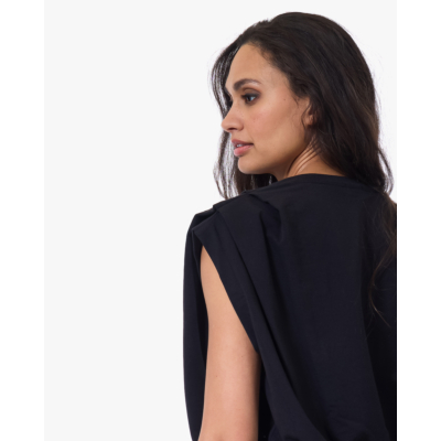 Drykorn Calluna Gedrappeerd Mouwloos Sweatshirt Zwart