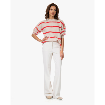 Japan TKY Bazy Bonded Flared Travel Jersey Pantalon Off-white
