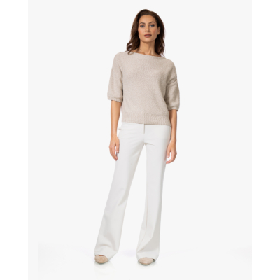 Japan TKY Bazy Bonded Flared Travel Jersey Pantalon Off-white