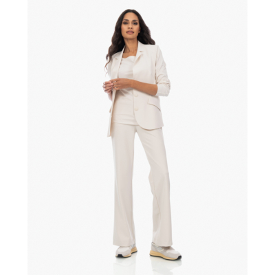 Japan TKY Bazy Bonded Flared Travel Jersey Pantalon Off-white