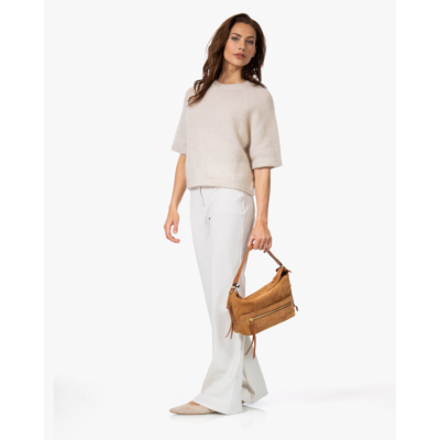 Japan TKY Bazy Bonded Flared Travel Jersey Pantalon Off-white