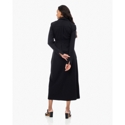Japan TKY Rasy Travel Jersey Maxi Jurk met Ceintuur Zwart
