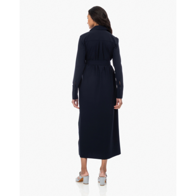 Japan TKY Rasy Travel Jersey Maxi Jurk met Ceintuur Zwartblauw