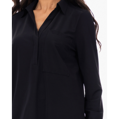 Japan TKY Kaemi Travel Jersey V-hals Blouse Zwart