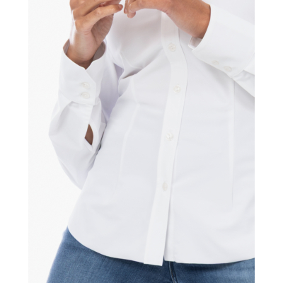 Japan TKY Ayaka Closed Aansluitende Travel Jersey Blouse Wit