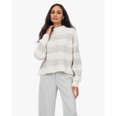 Drykorn Mathisa wollen gestreepte pullover off-white
