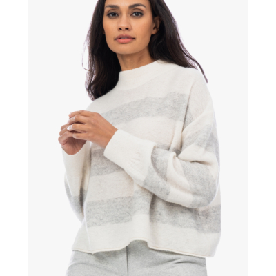 Drykorn Mathisa wollen gestreepte pullover off-white